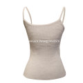 Lady's Knitted V Neck Strap Ribbed Vest